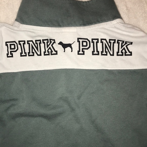 XS PINK green quarter zip sweater - Picture 2 of 5